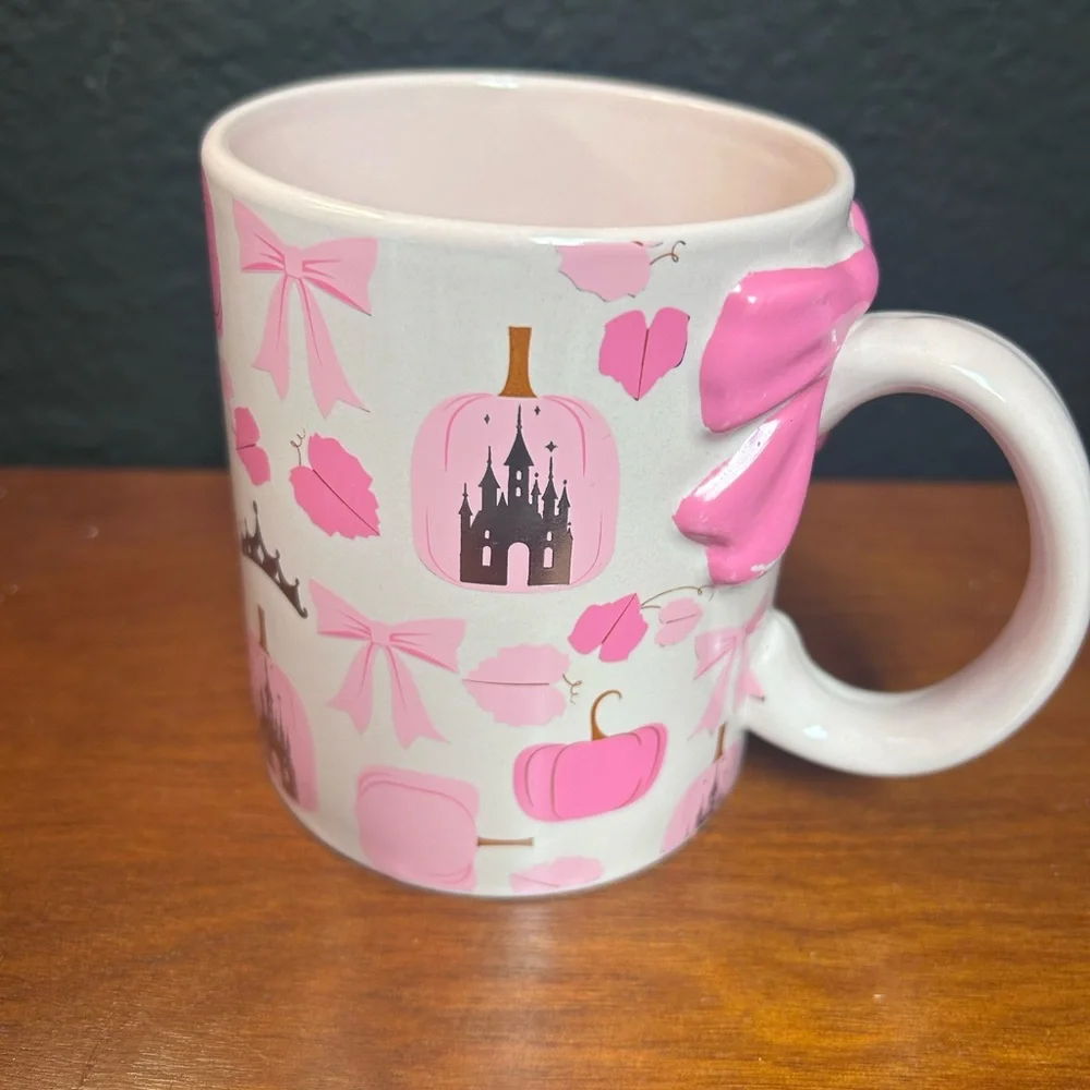 Disney Pink Pumpkin Castle Mug - Silver Buffalo Ceramic